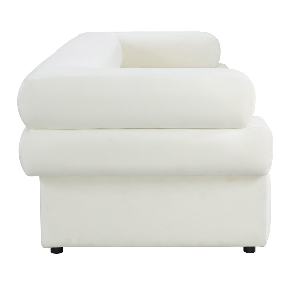 Elsa Cream Velvet Sofa. Picture 6