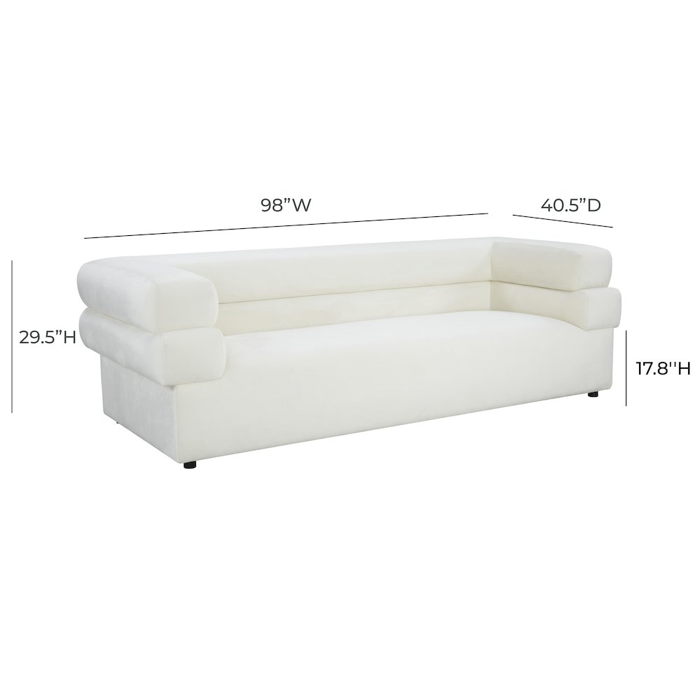 Elsa Cream Velvet Sofa. Picture 7