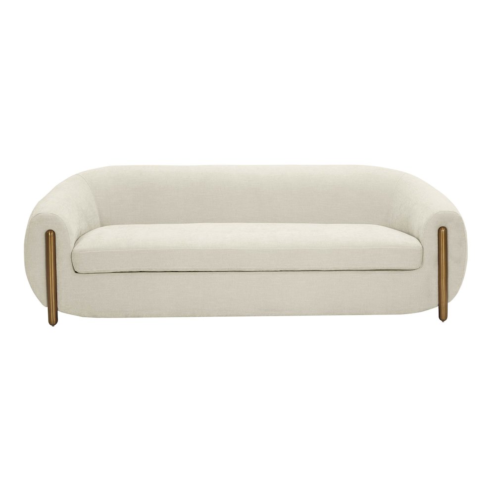 Lina Cream Textured Linen Sofa. Picture 3