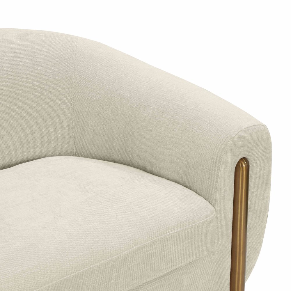 Lina Cream Textured Linen Sofa. Picture 5