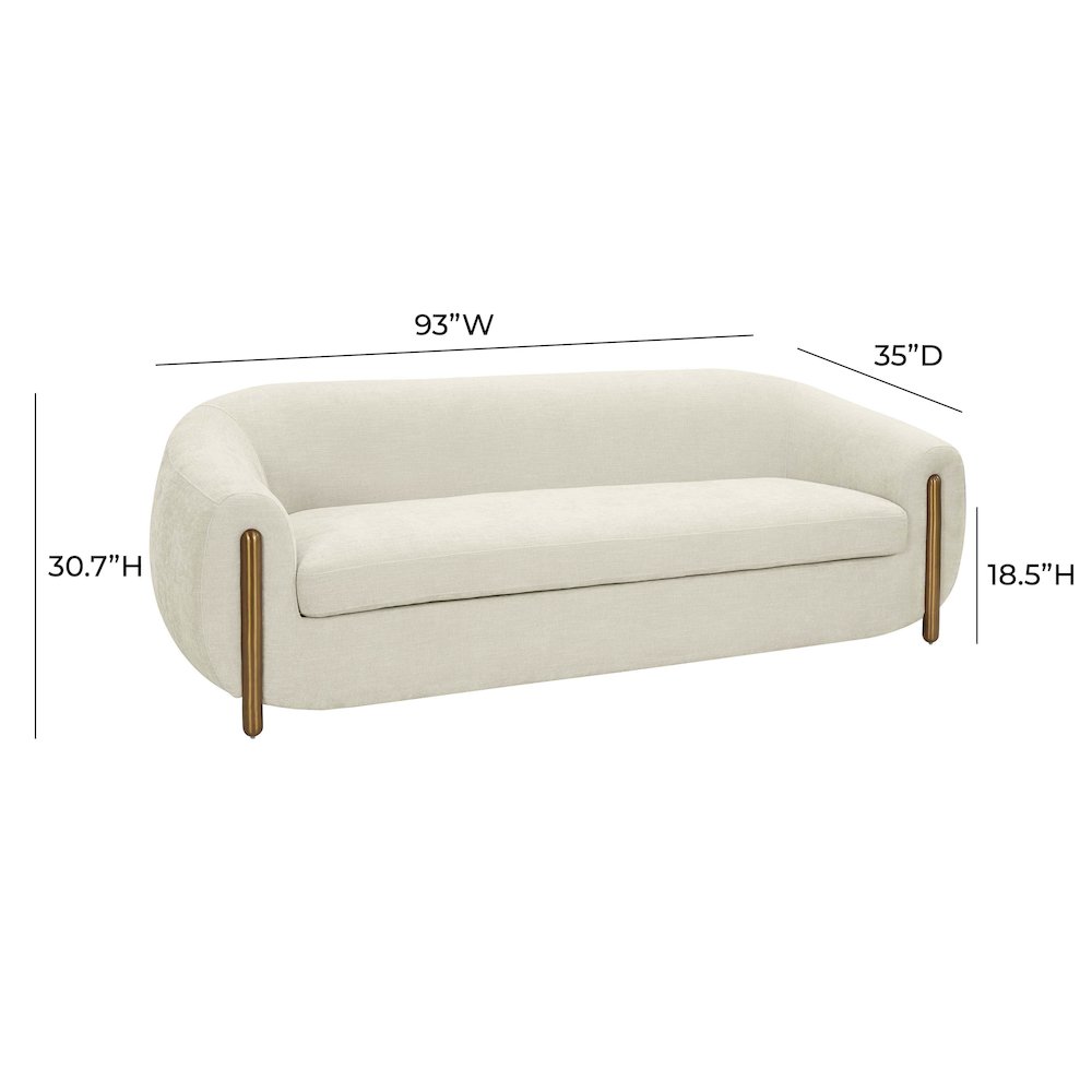 Lina Cream Textured Linen Sofa. Picture 7