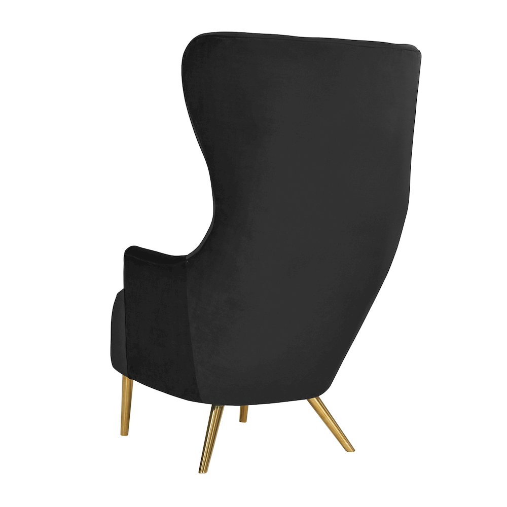 Julia Black Velvet Wingback Chair. Picture 4