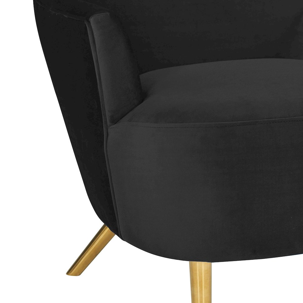 Julia Black Velvet Wingback Chair. Picture 5