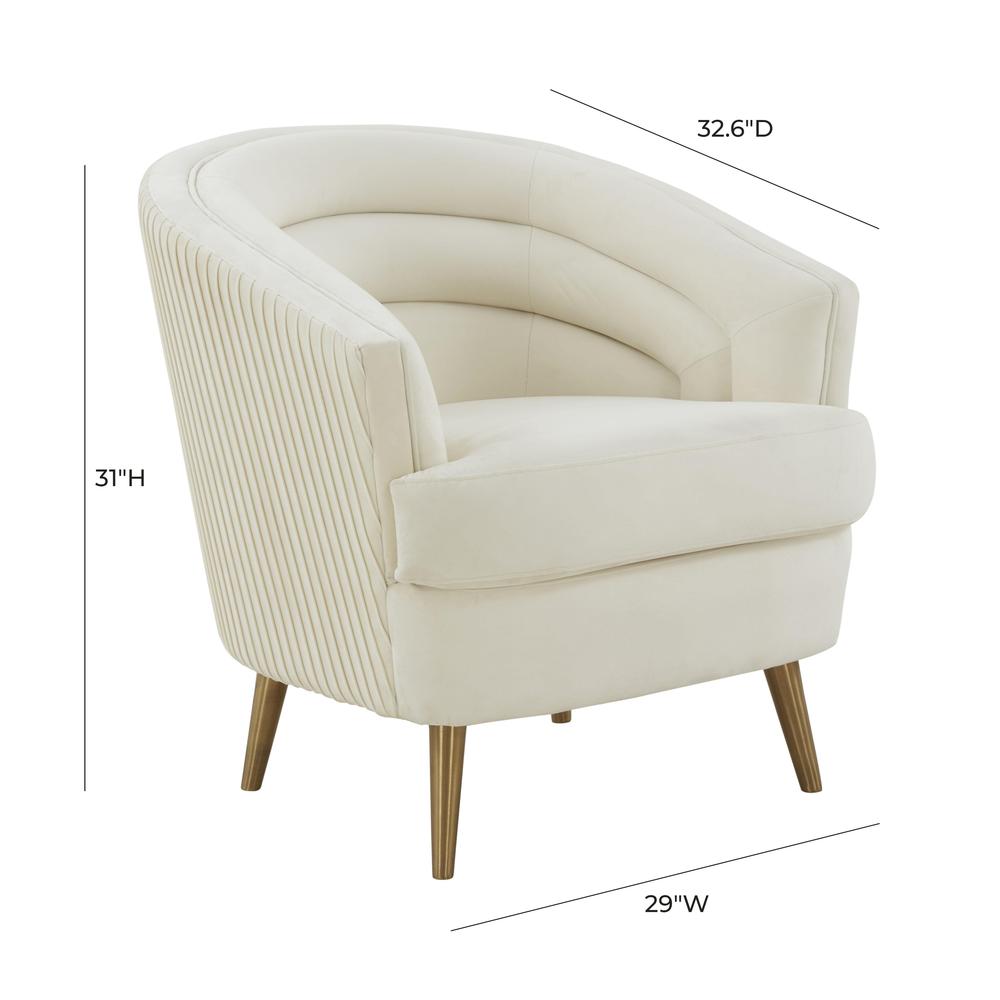Jules Cream Velvet Accent Chair. Picture 6