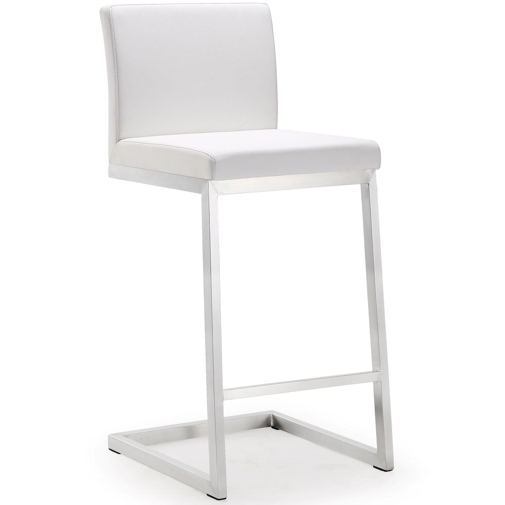 Parma White Stainless Steel Counter Stool - Set of 2. Picture 3