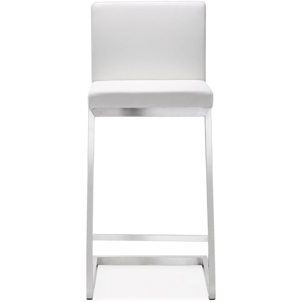 Parma White Stainless Steel Counter Stool - Set of 2. Picture 4