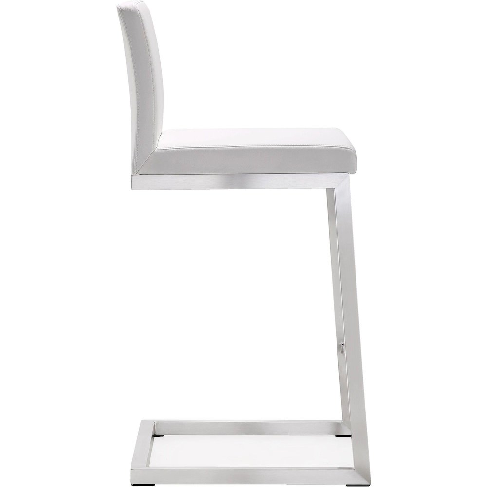 Parma White Stainless Steel Counter Stool - Set of 2. Picture 5