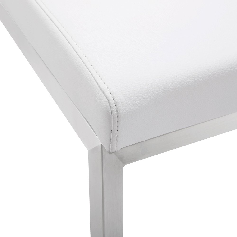 Parma White Stainless Steel Counter Stool - Set of 2. Picture 7