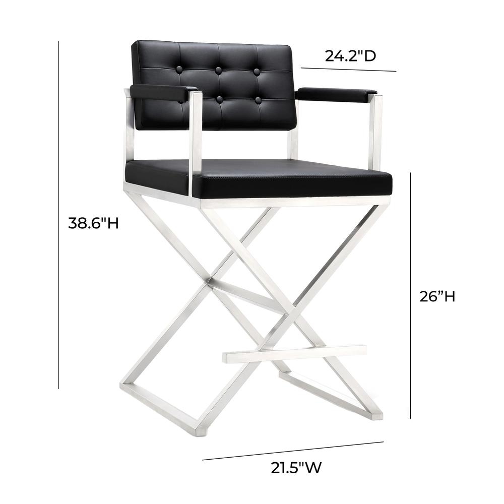 Director Black Steel Counter Stool. Picture 8