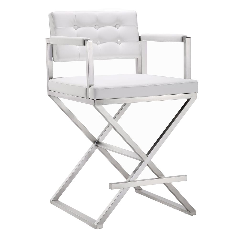 Director White Steel Counter Stool. Picture 1