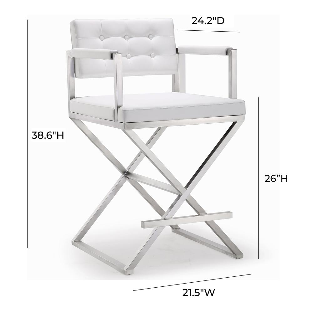 Director White Steel Counter Stool. Picture 8