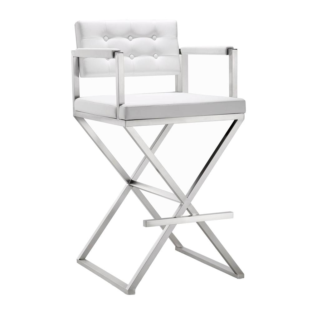 Director White Steel Barstool. Picture 1