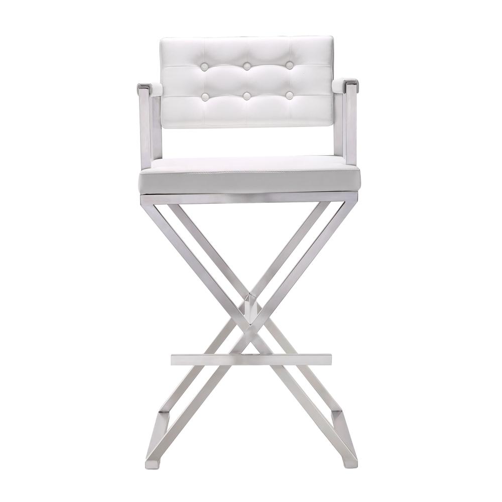 Director White Steel Barstool. Picture 2