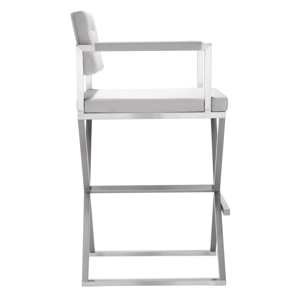 Director White Steel Barstool. Picture 3