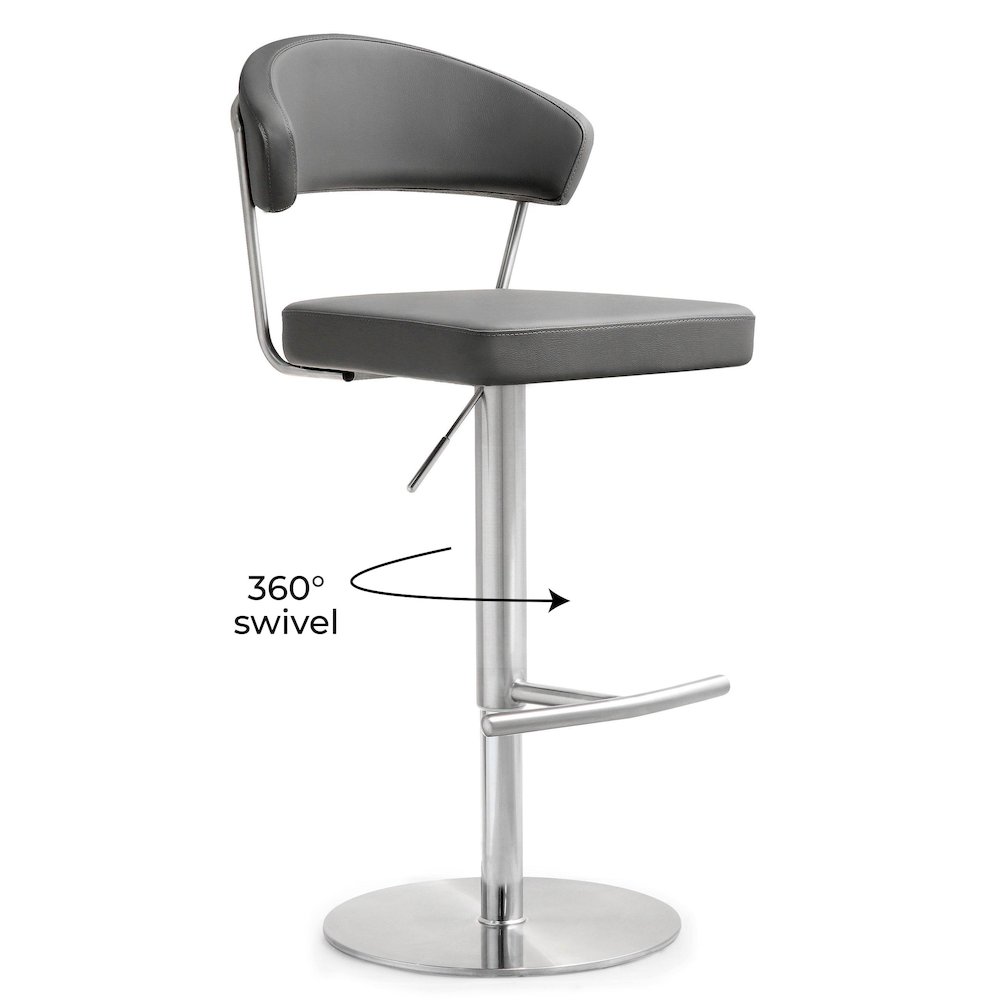 Cosmo Grey Steel Barstool. Picture 7