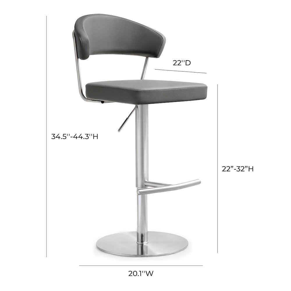 Cosmo Grey Steel Barstool. Picture 8