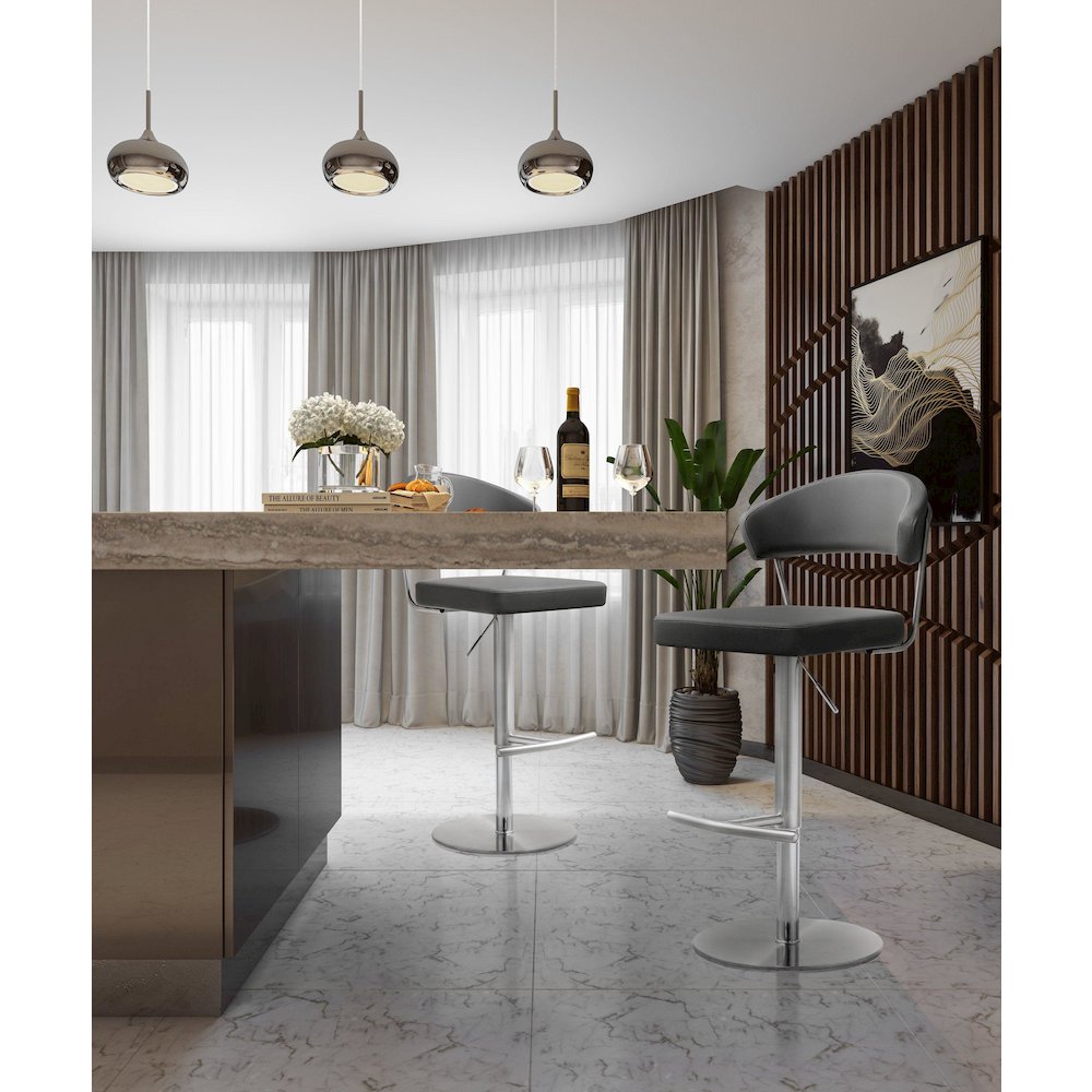 Cosmo Grey Steel Barstool. Picture 9