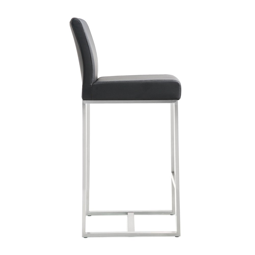 Denmark Black Stainless Steel Counter Stool - Set of 2. Picture 4