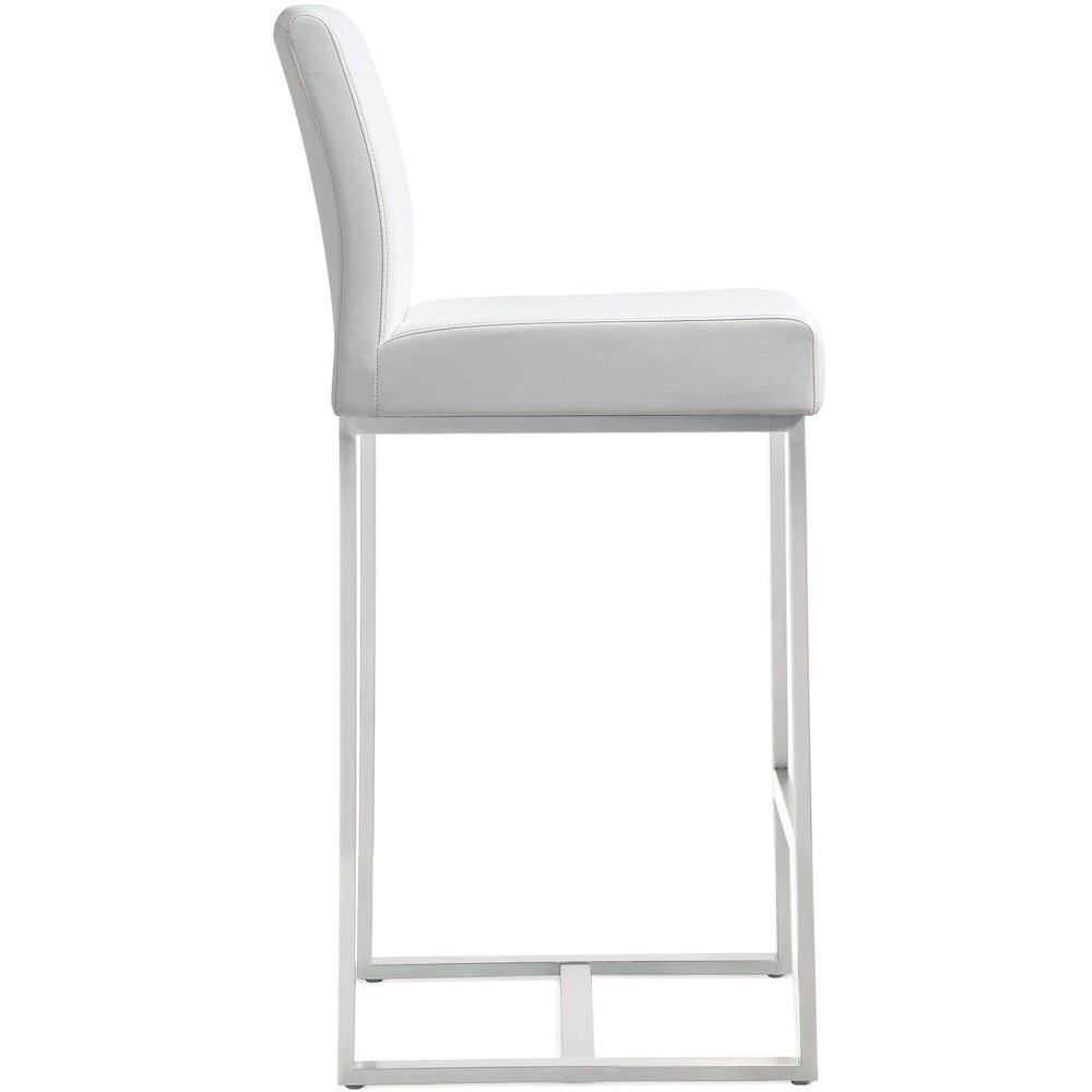Denmark White Stainless Steel Counter Stool - Set of 2. Picture 4