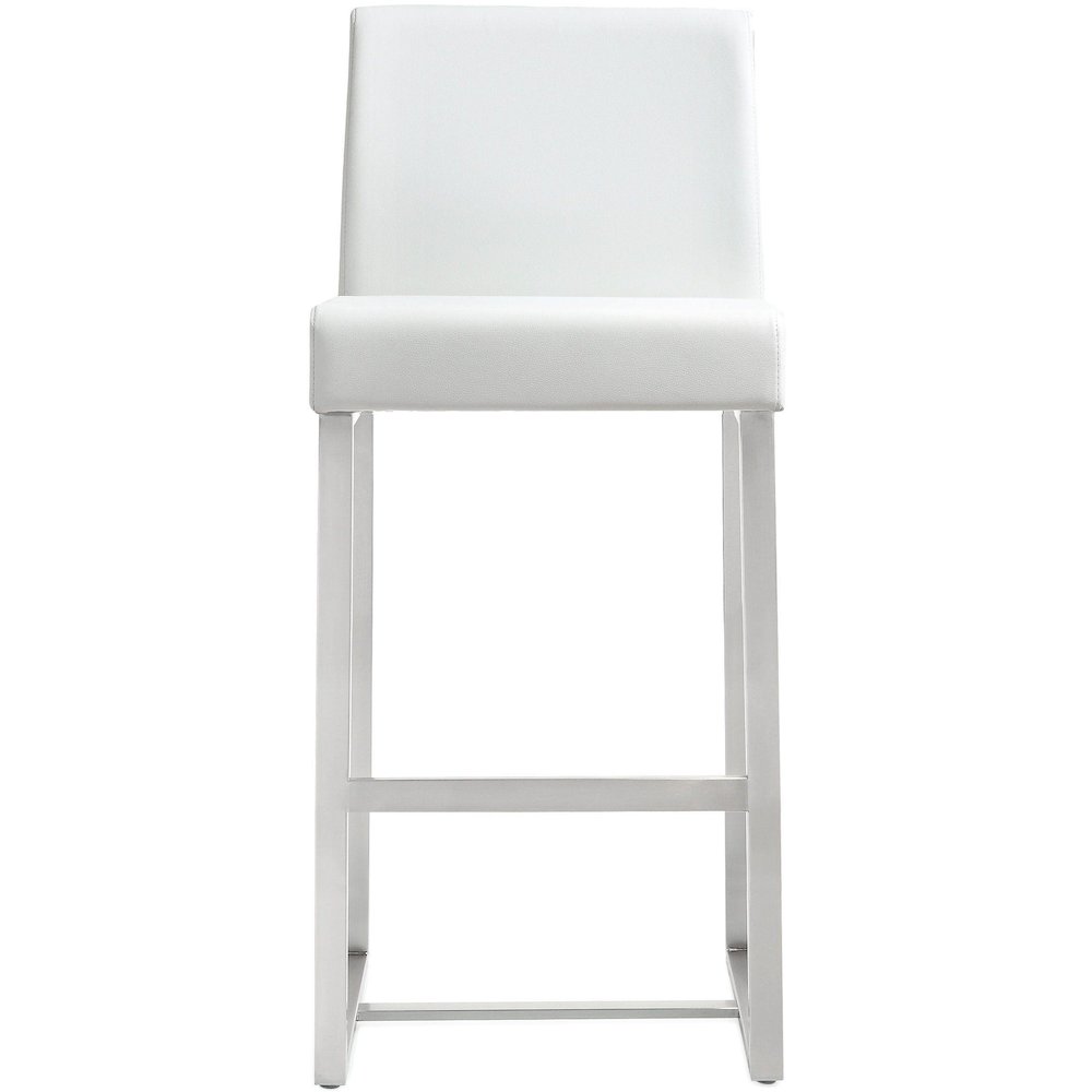 Denmark White Stainless Steel Counter Stool - Set of 2. Picture 5