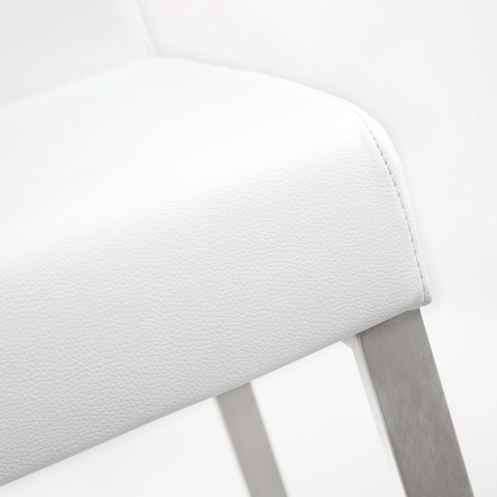 Denmark White Stainless Steel Counter Stool - Set of 2. Picture 8