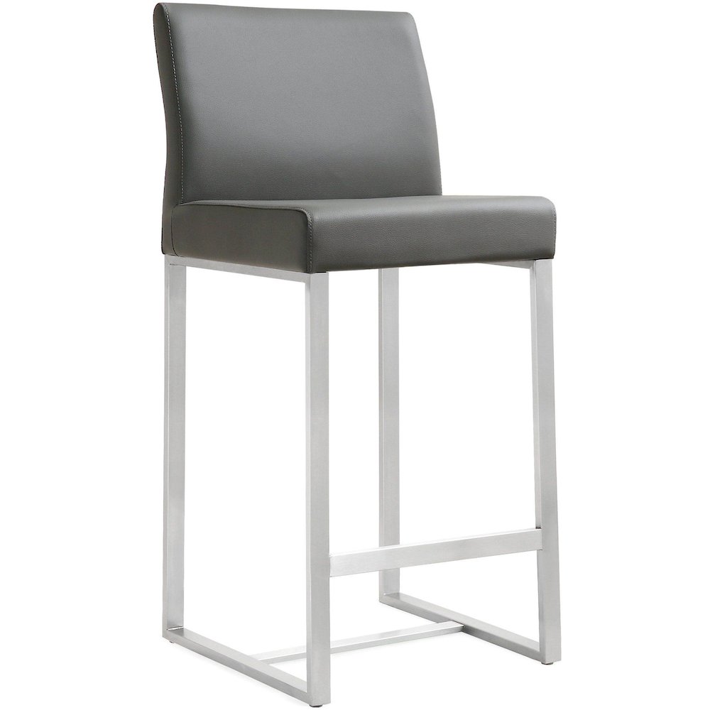 Denmark Grey Stainless Steel Counter Stool - Set of 2. Picture 3
