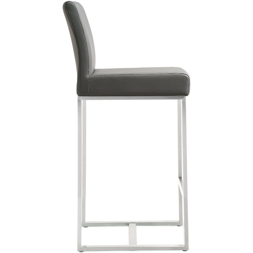 Denmark Grey Stainless Steel Counter Stool - Set of 2. Picture 4