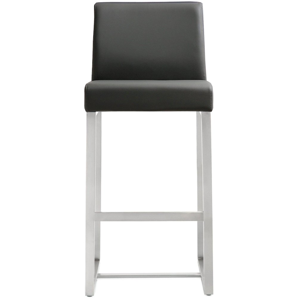 Denmark Grey Stainless Steel Counter Stool - Set of 2. Picture 5