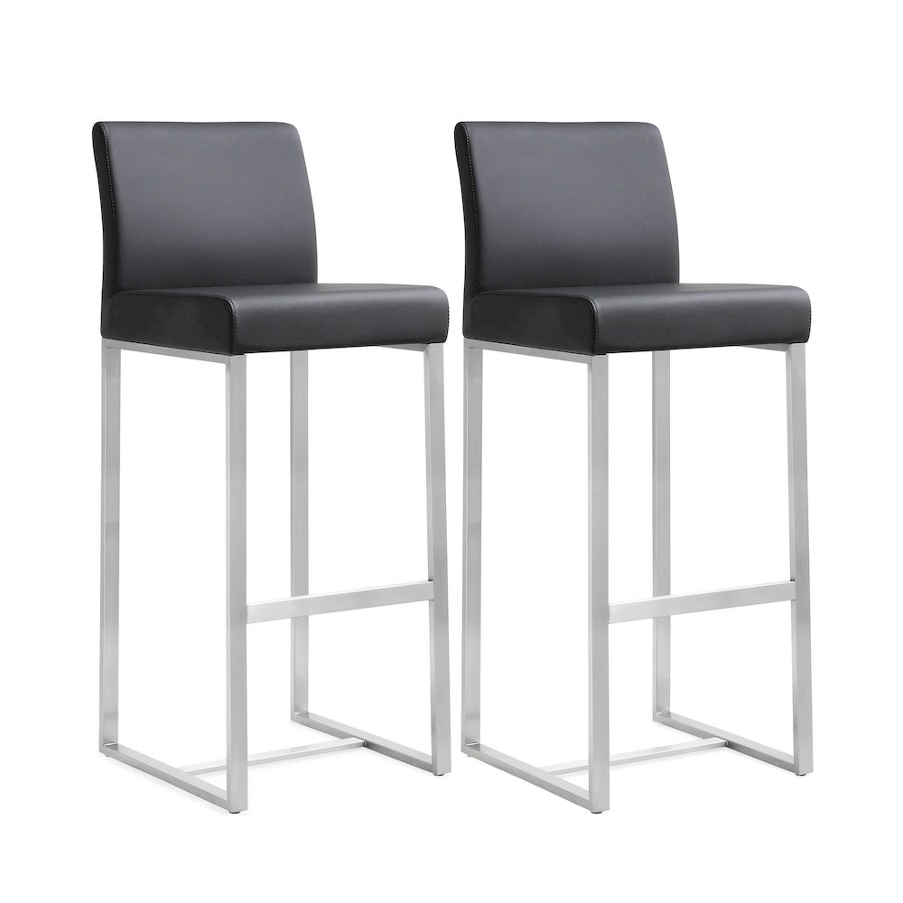 Denmark Black Stainless Steel Barstool - Set of 2. Picture 1