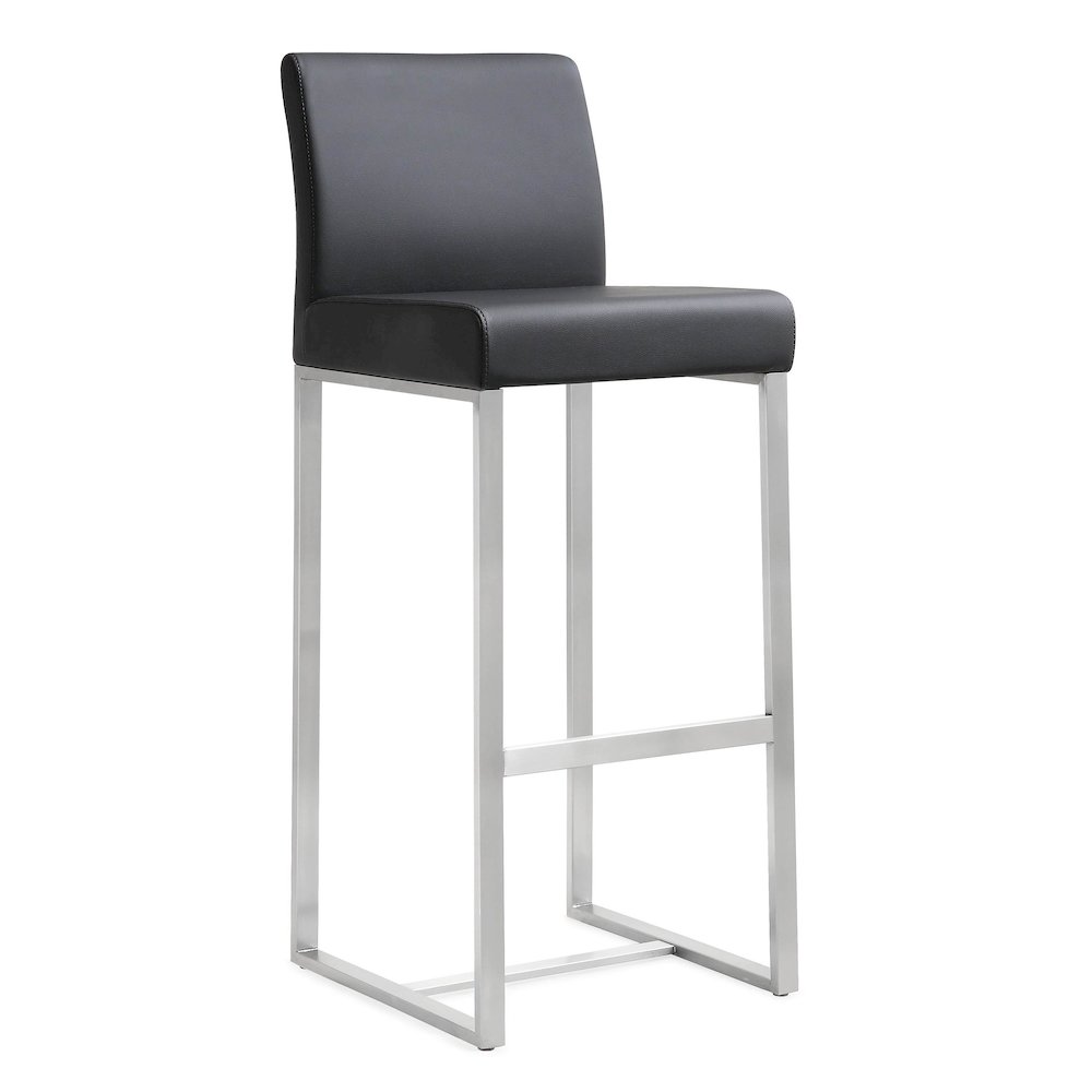 Denmark Black Stainless Steel Barstool - Set of 2. Picture 3
