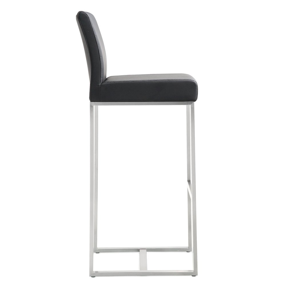 Denmark Black Stainless Steel Barstool - Set of 2. Picture 4