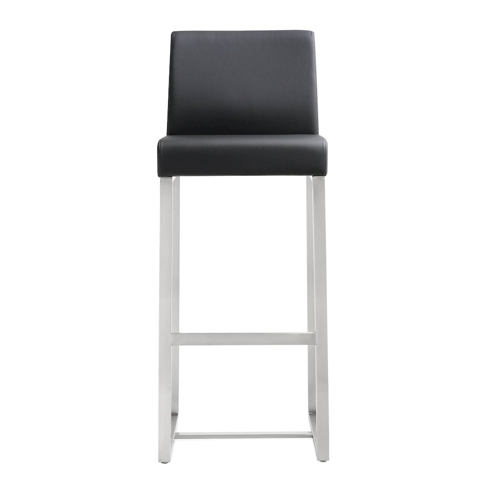 Denmark Black Stainless Steel Barstool - Set of 2. Picture 5