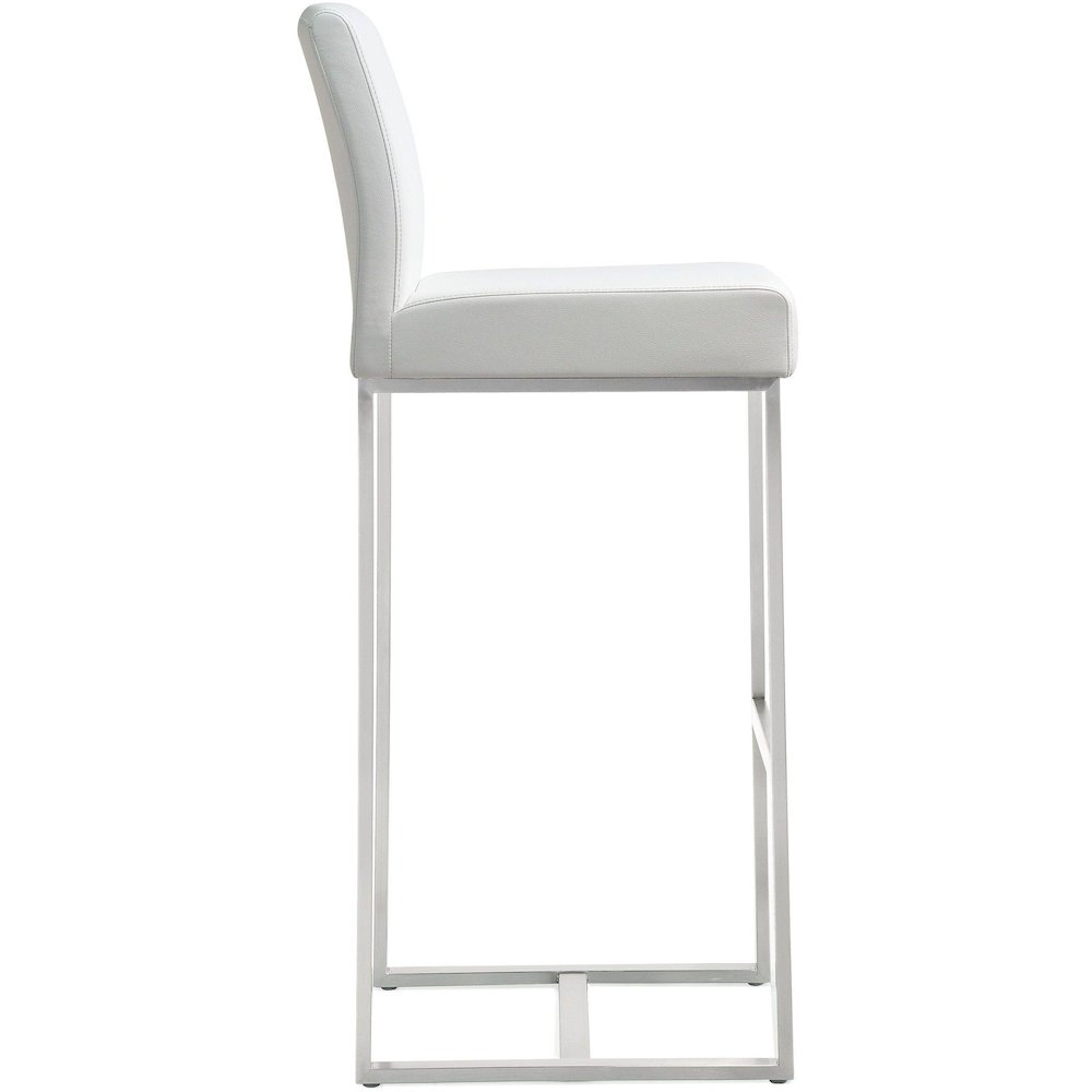 Denmark White Stainless Steel Barstool - Set of 2. Picture 4