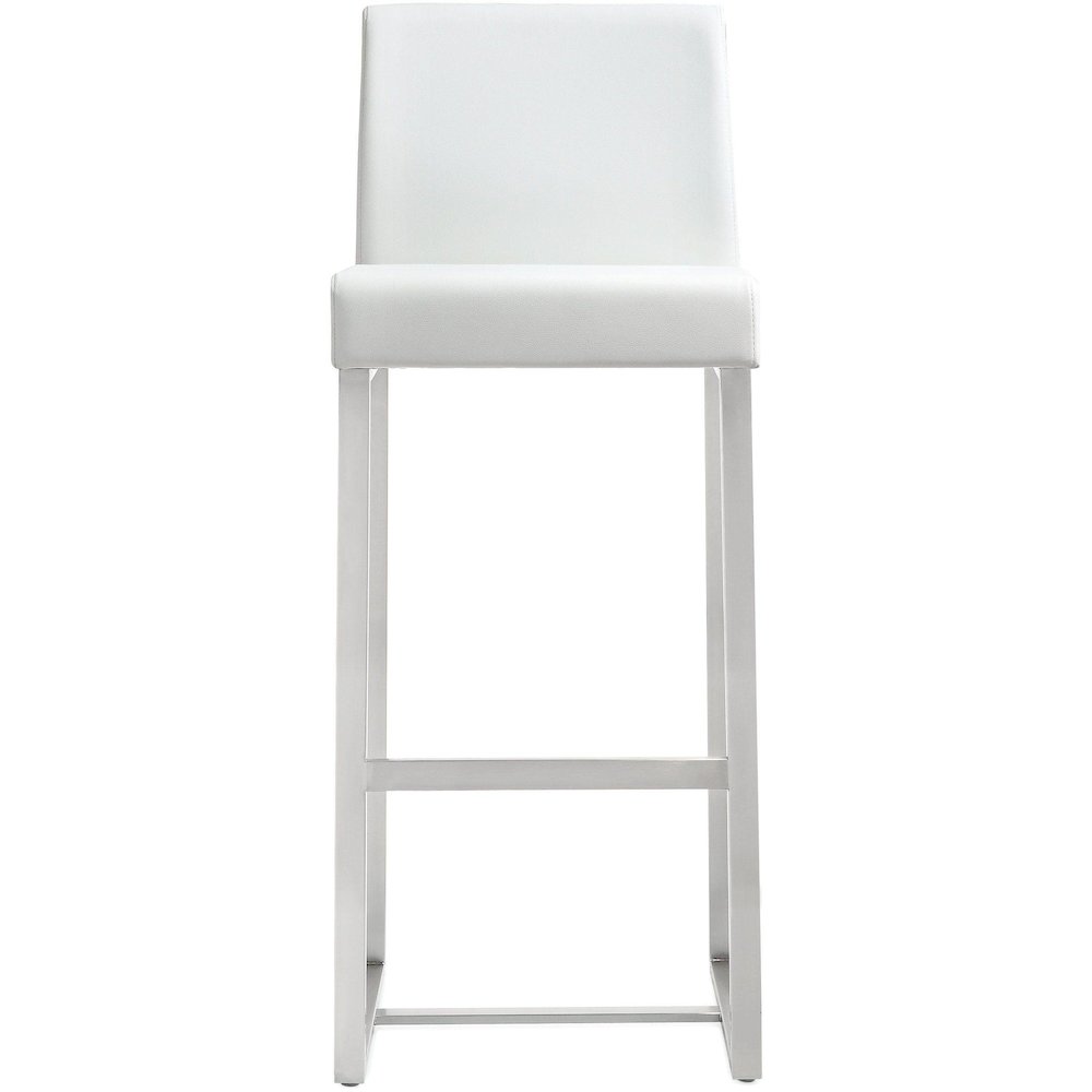 Denmark White Stainless Steel Barstool - Set of 2. Picture 5