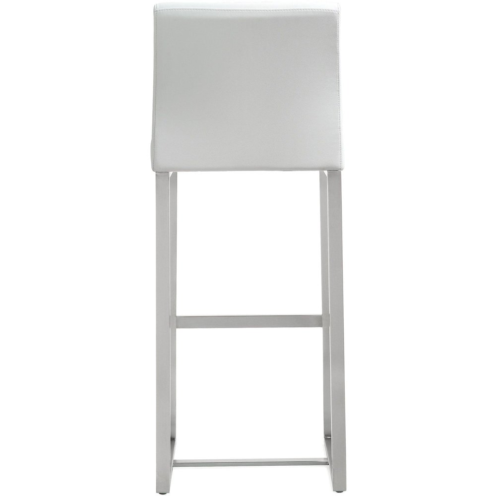 Denmark White Stainless Steel Barstool - Set of 2. Picture 6