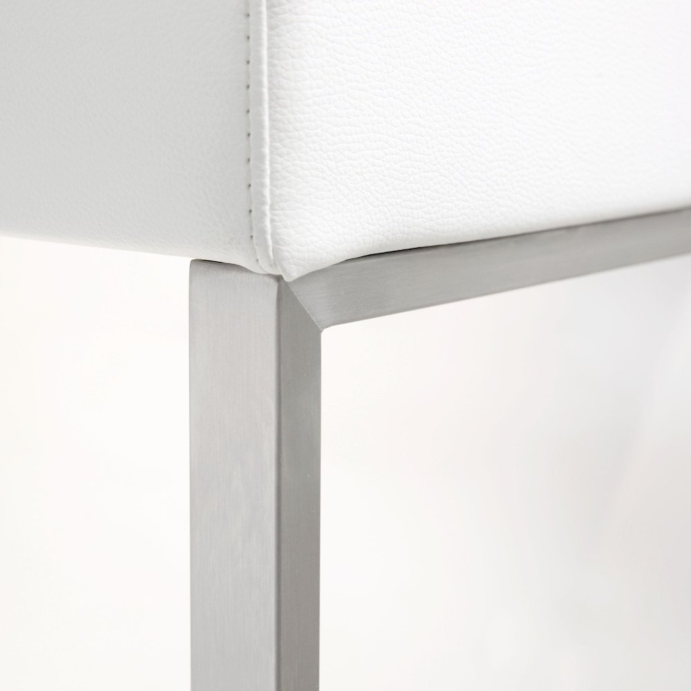 Denmark White Stainless Steel Barstool - Set of 2. Picture 8