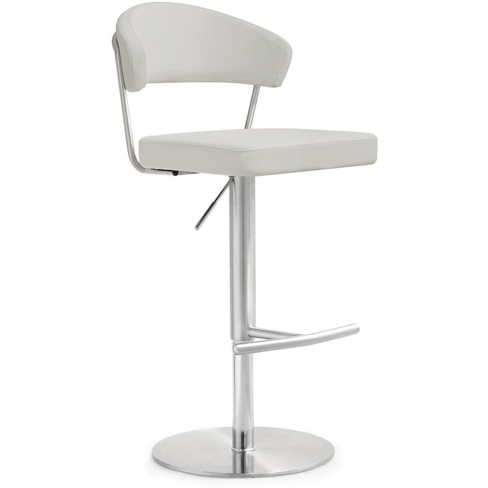 Cosmo Light Grey Steel Barstool. Picture 1