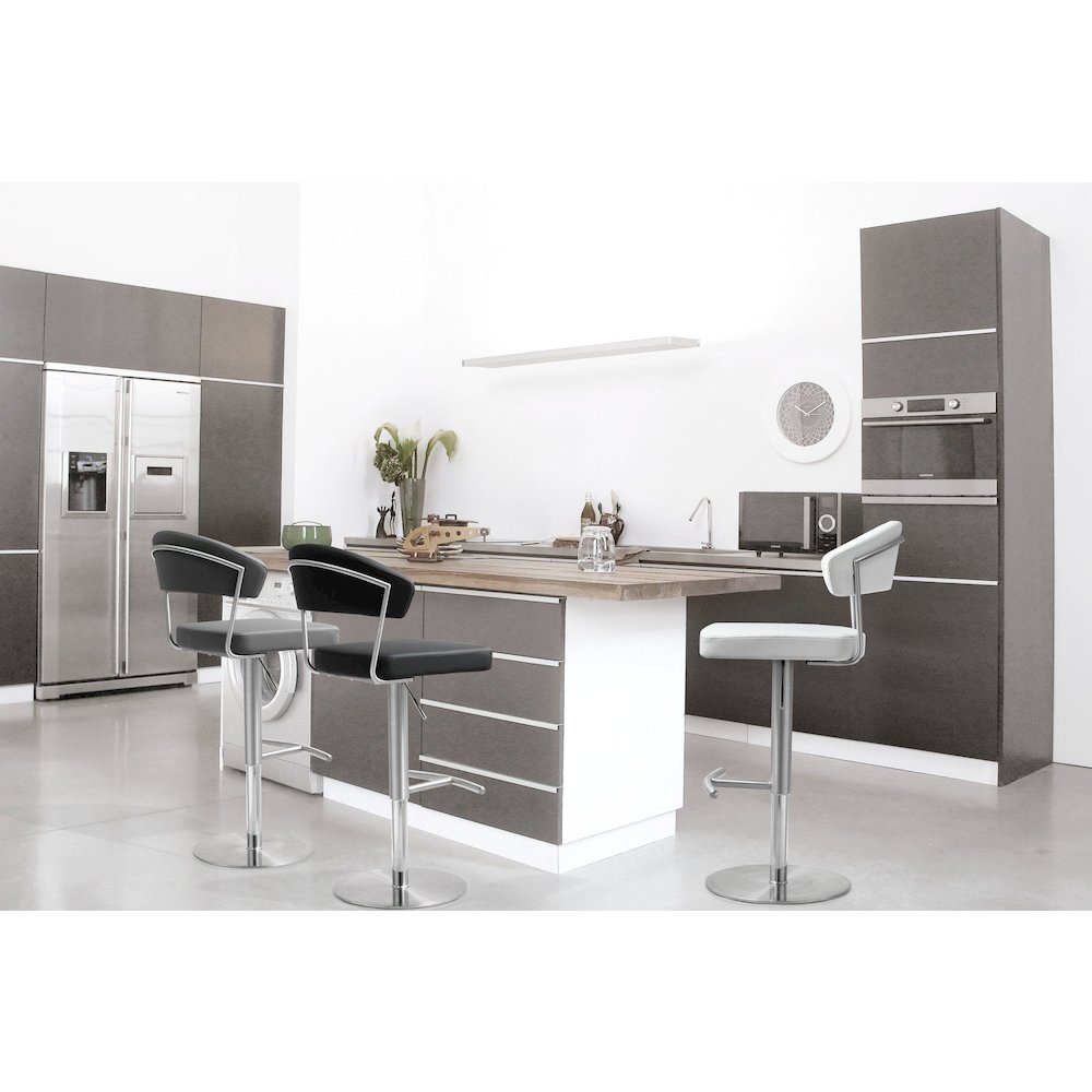 Cosmo Light Grey Steel Barstool. Picture 2