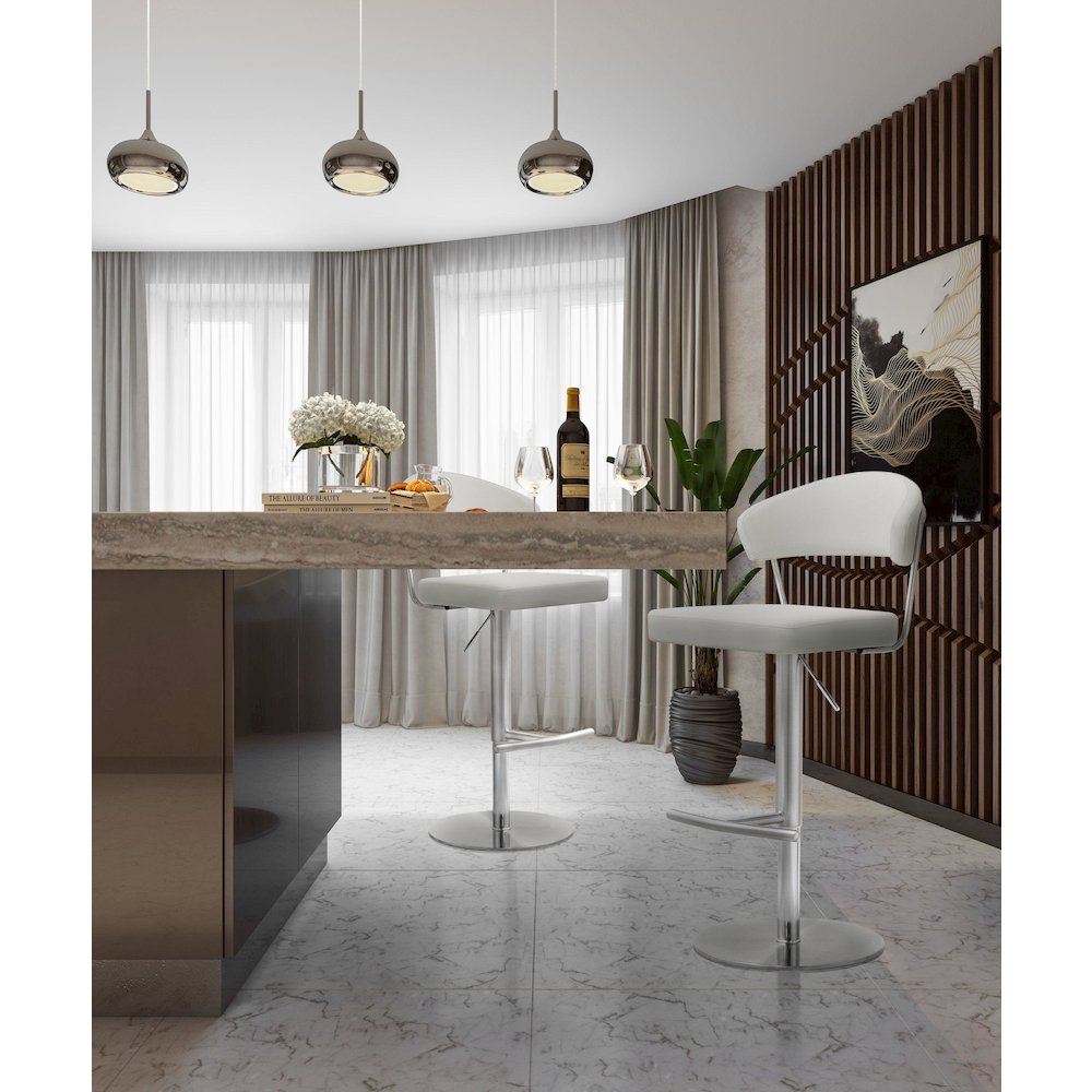 Cosmo Light Grey Steel Barstool. Picture 7