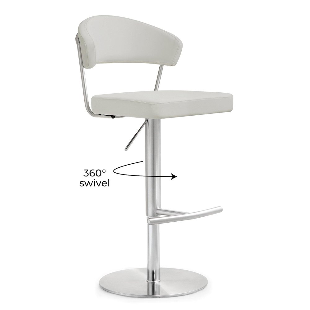 Cosmo Light Grey Steel Barstool. Picture 8