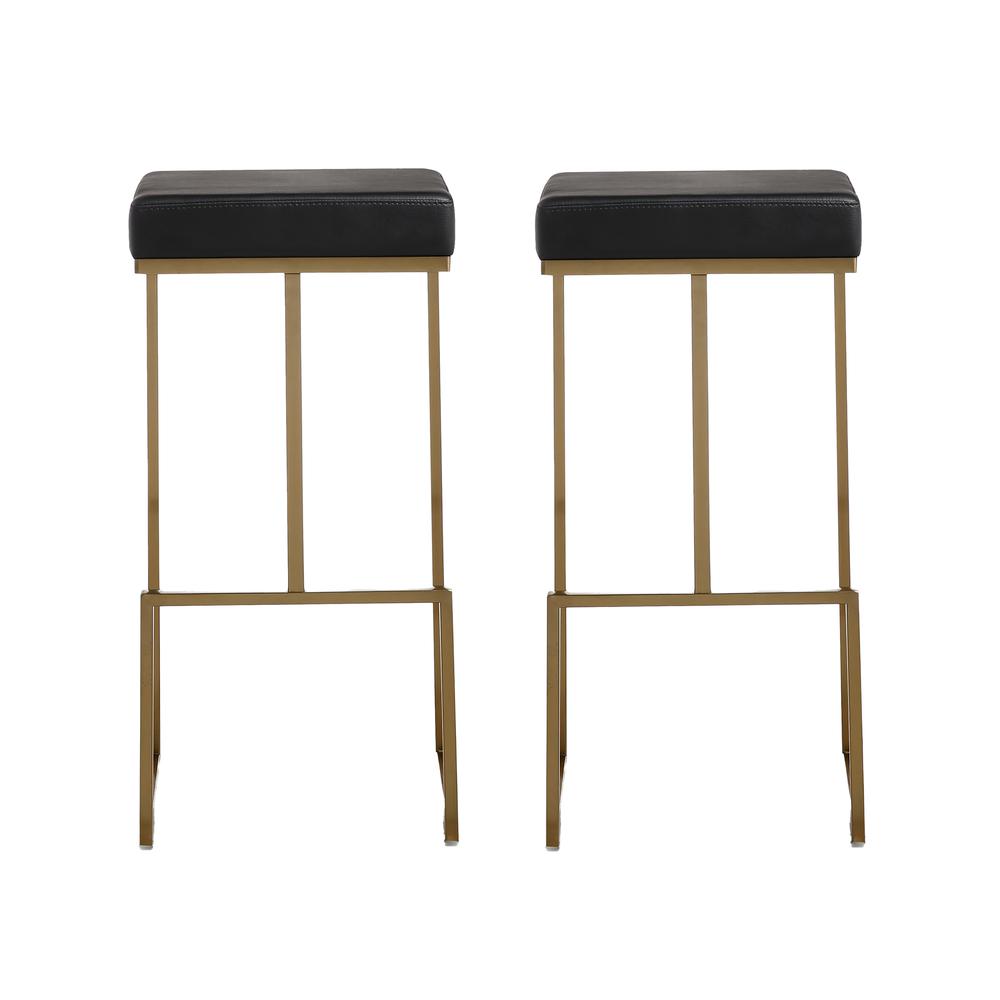 Ferra Black Gold Steel Barstool (Set of 2). Picture 9
