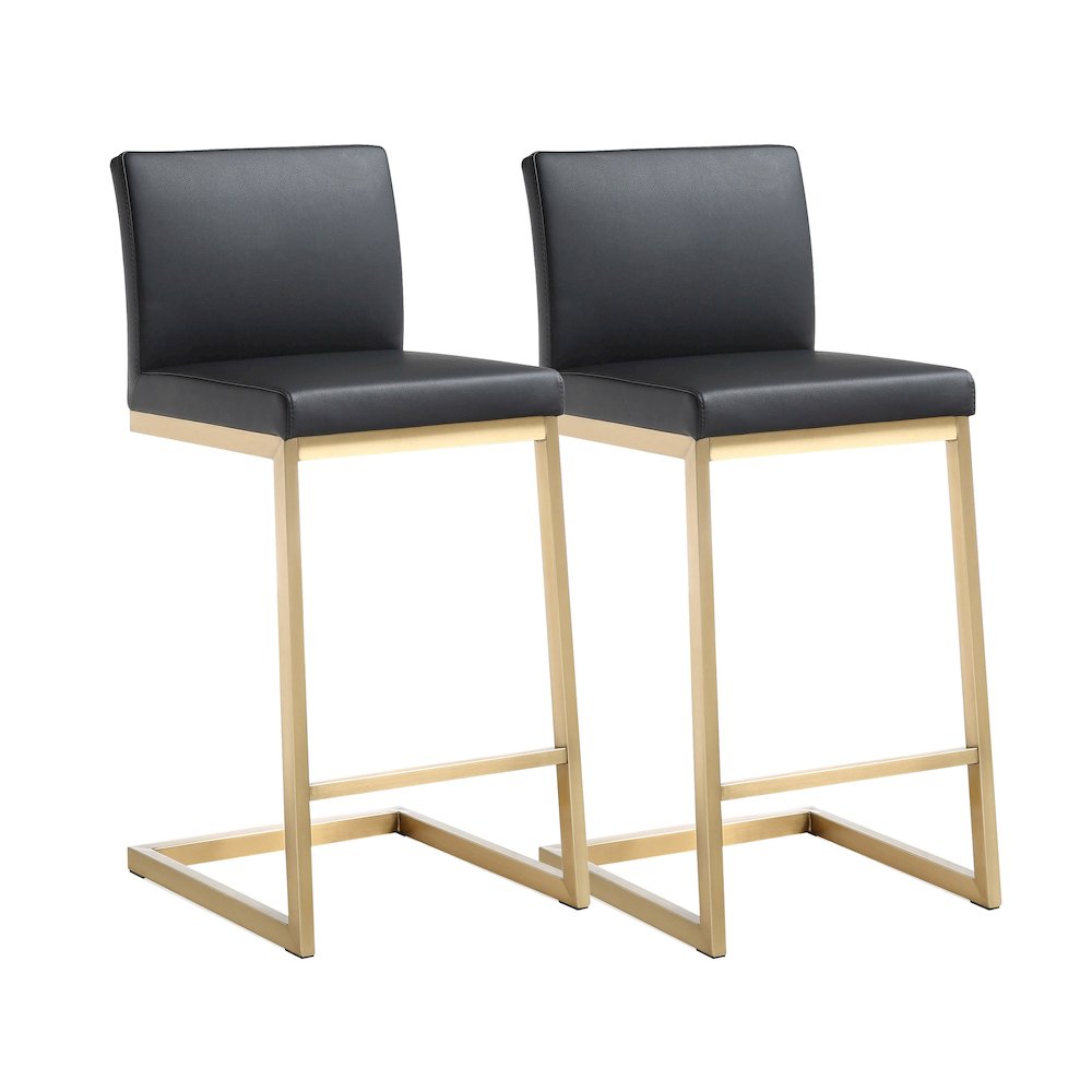Parma Black Gold Steel Counter Stool - Set of 2. Picture 1