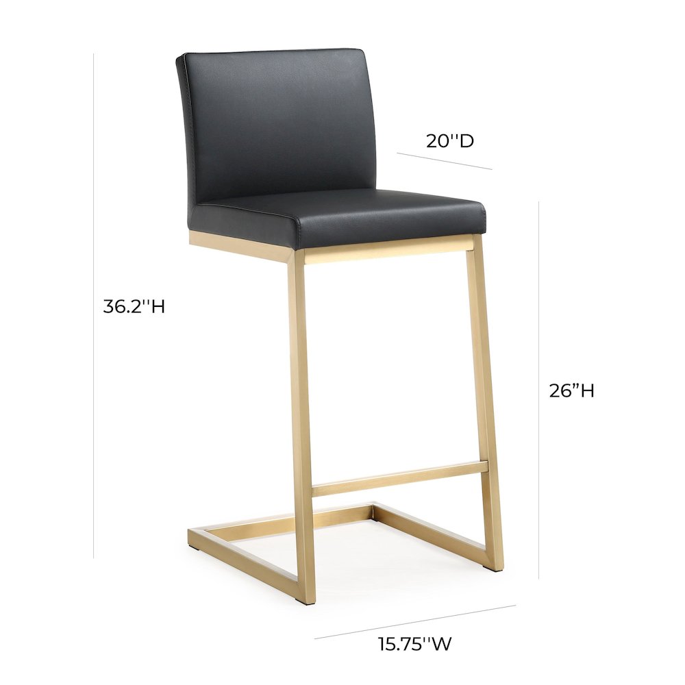 Parma Black Gold Steel Counter Stool - Set of 2. Picture 9