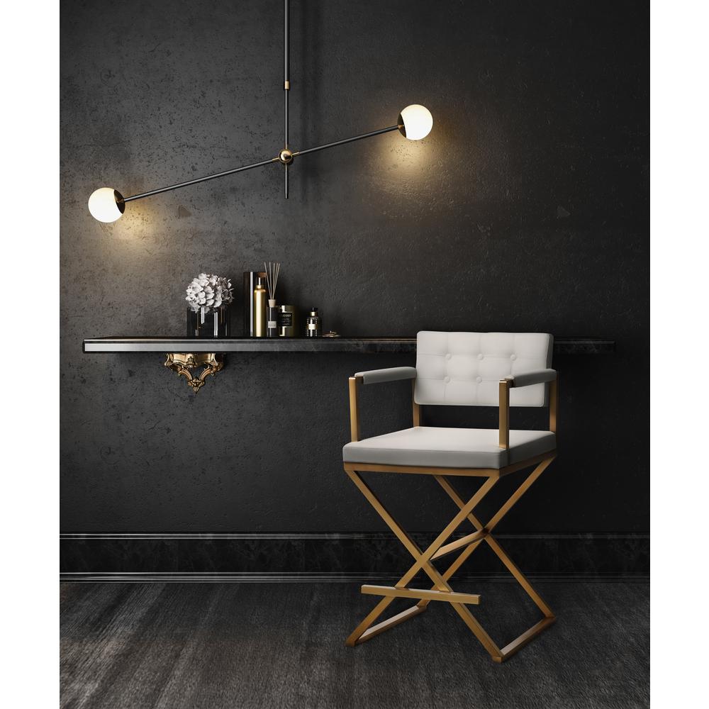 Director White Gold Steel Counter Stool. Picture 4