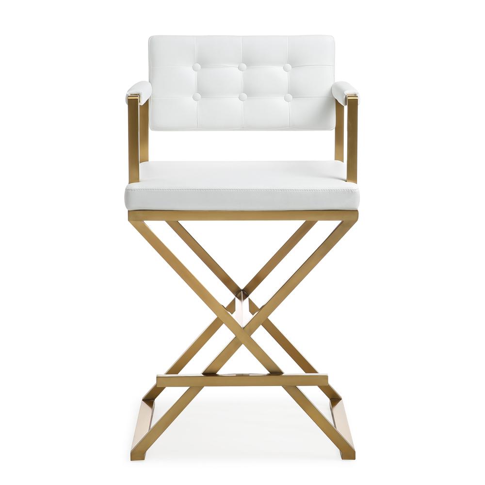 Director White Gold Steel Counter Stool. Picture 2