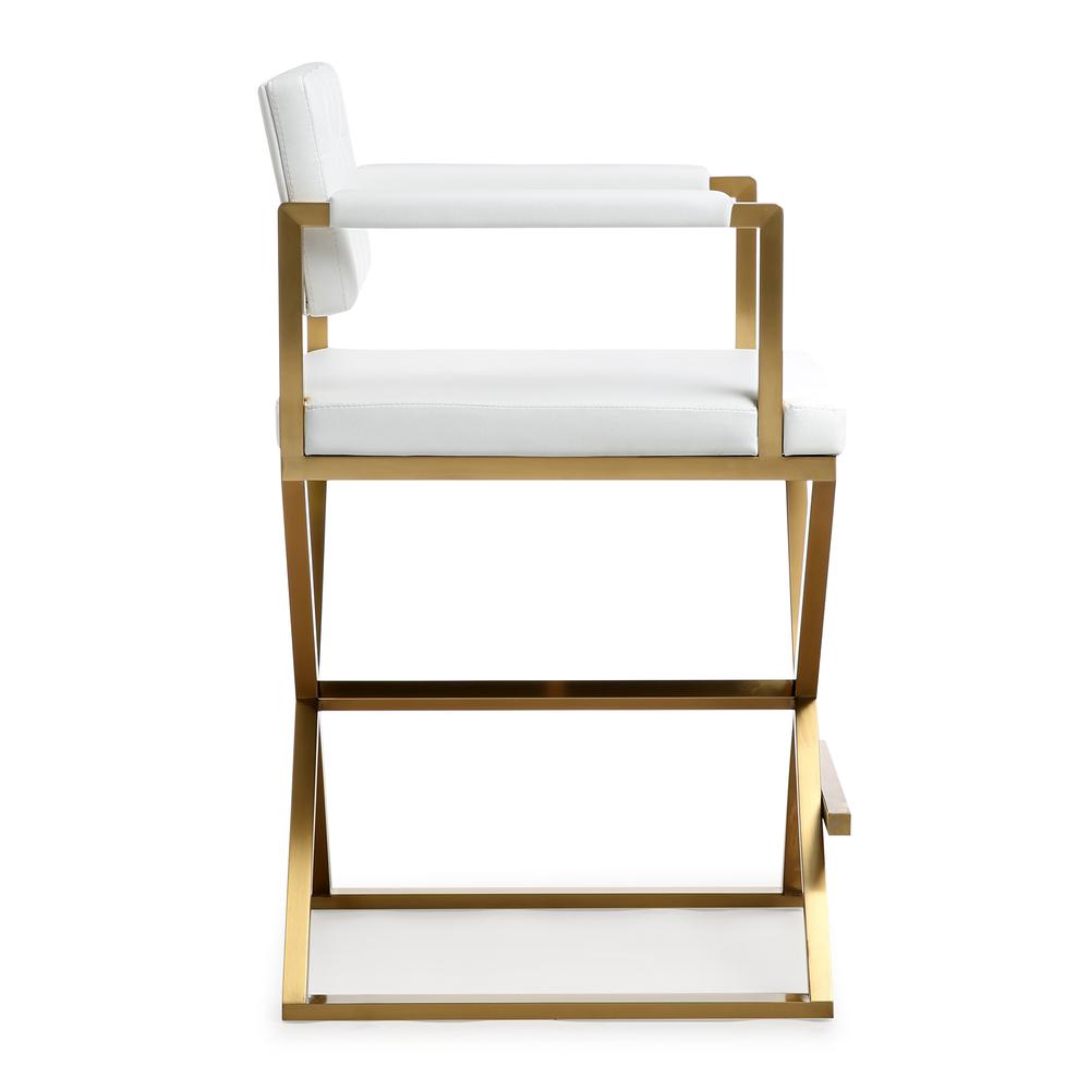 Director White Gold Steel Counter Stool. Picture 3