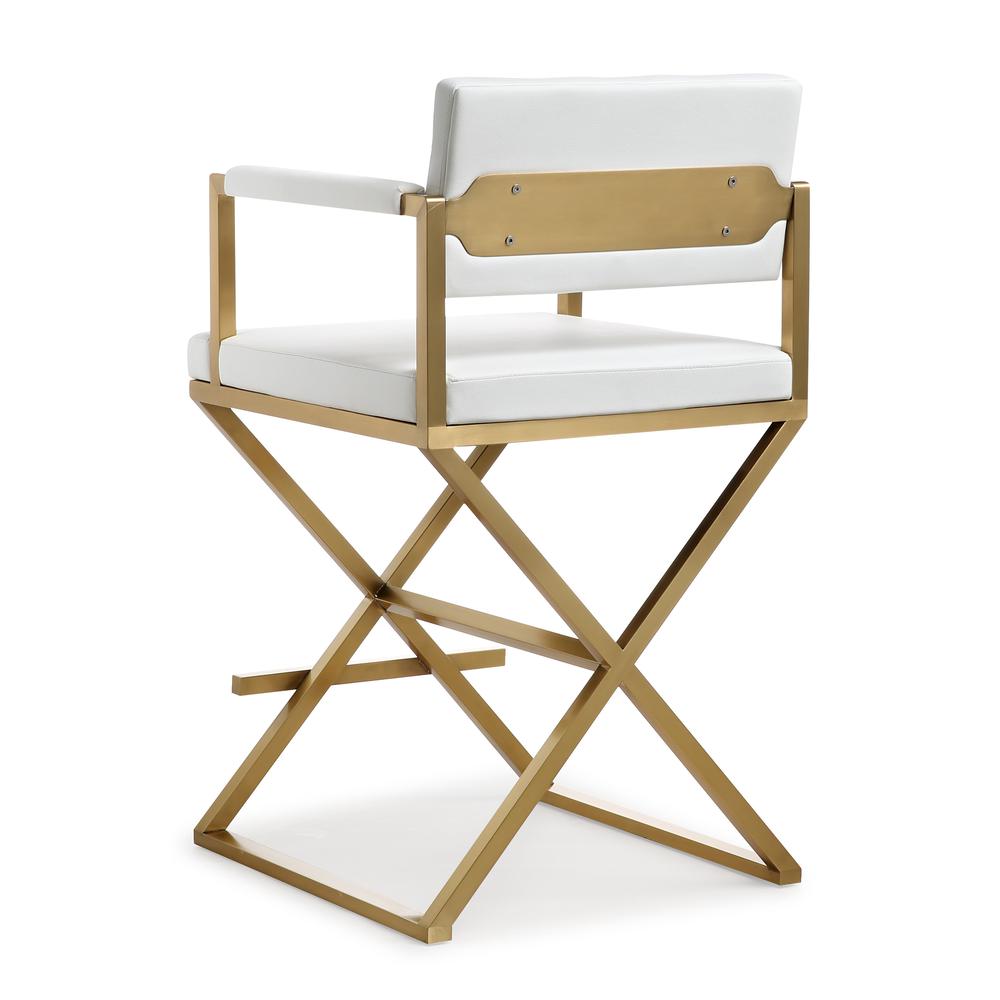 Director White Gold Steel Counter Stool. Picture 5