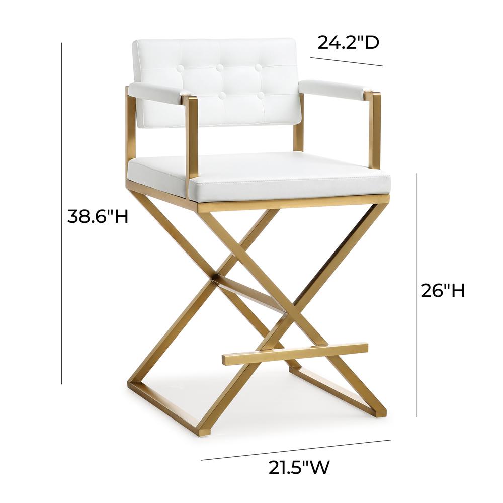Director White Gold Steel Counter Stool. Picture 9