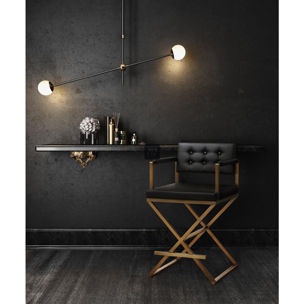 Director Black Gold Steel Barstool. Picture 8