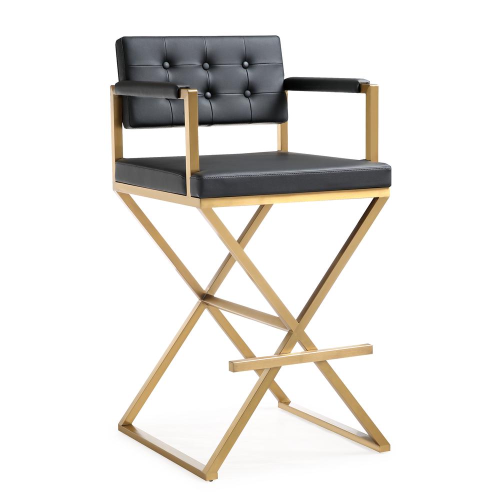 Director Black Gold Steel Barstool. Picture 1